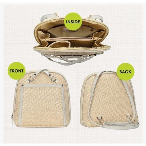 New Miztique Wicker Convertible Shoulder Backpack - Picture 2 of 5